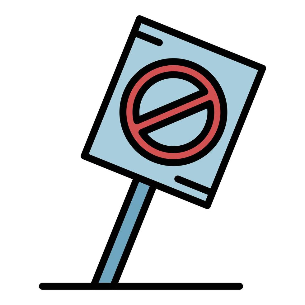vetor de contorno de cor de ícone de cartaz de protesto