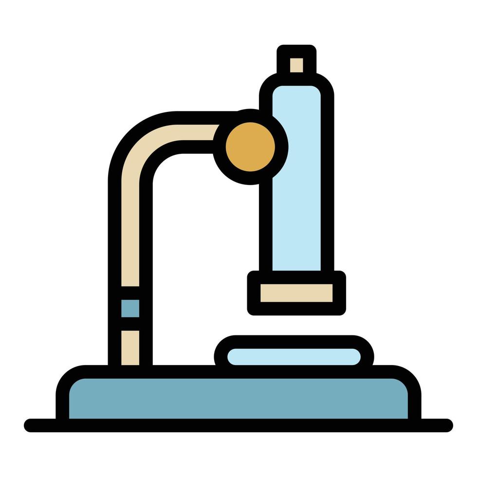 vetor de contorno de cor de ícone de microscópio de medicina