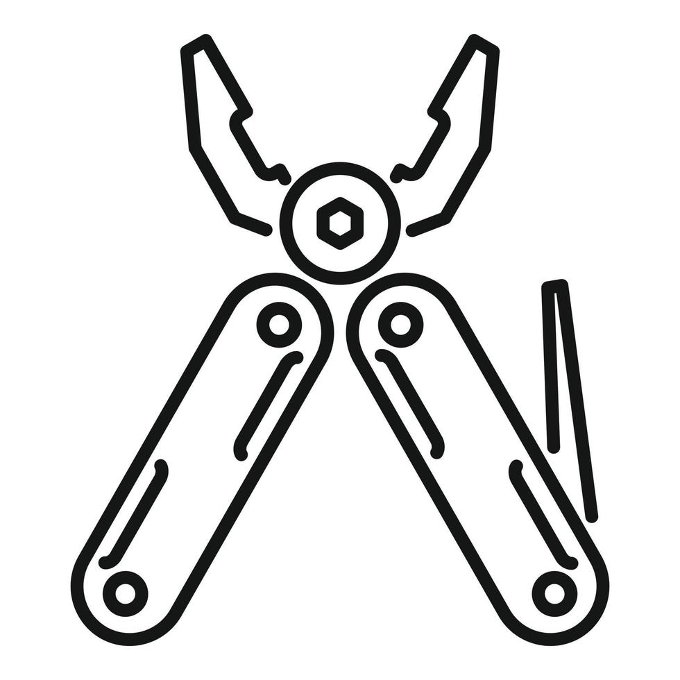 vetor de contorno de ícone de ferramenta multi. kit faca