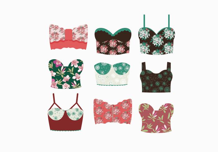 Vetores Bustier Padrão Floral