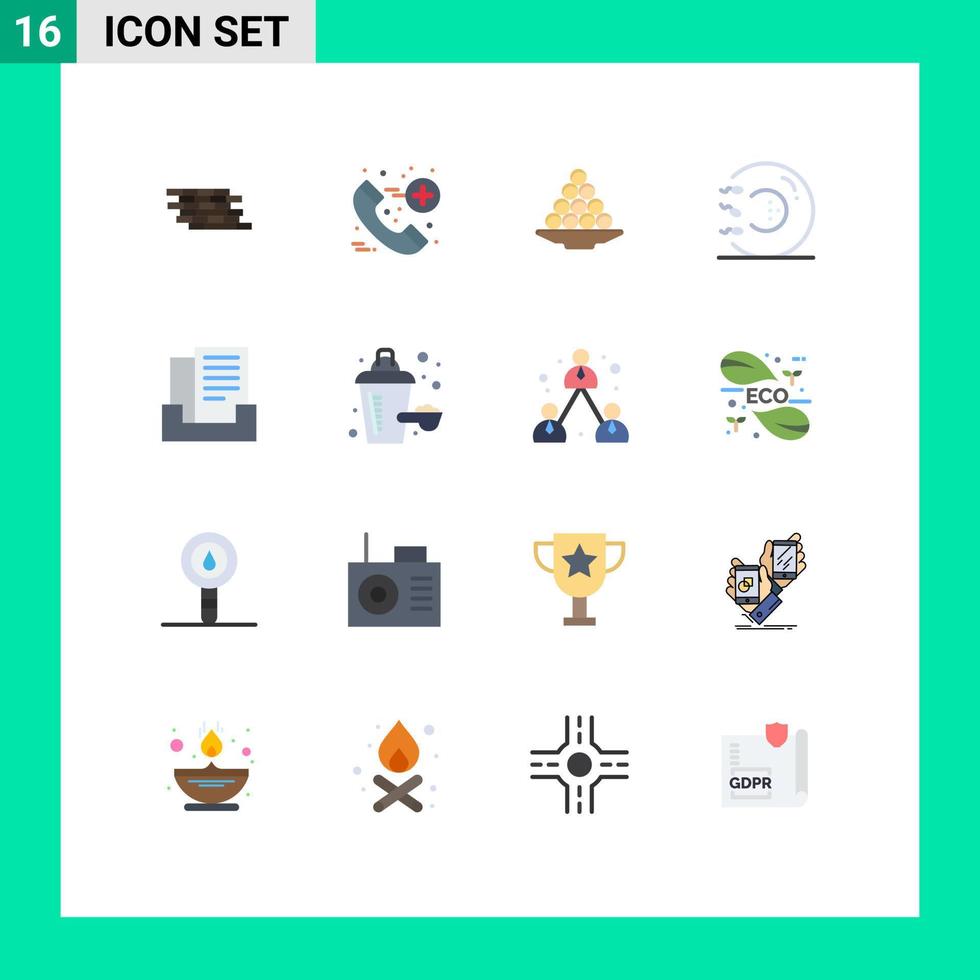 pacote de interface do usuário de 16 cores planas básicas de forma tigela de esperma tratamento laddu pacote editável de elementos de design de vetores criativos