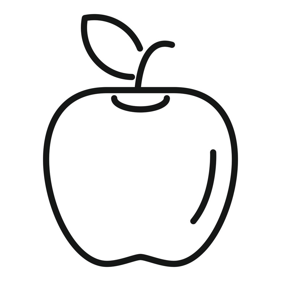 vetor de contorno de ícone de maçã de agricultura gmo. alimento dna