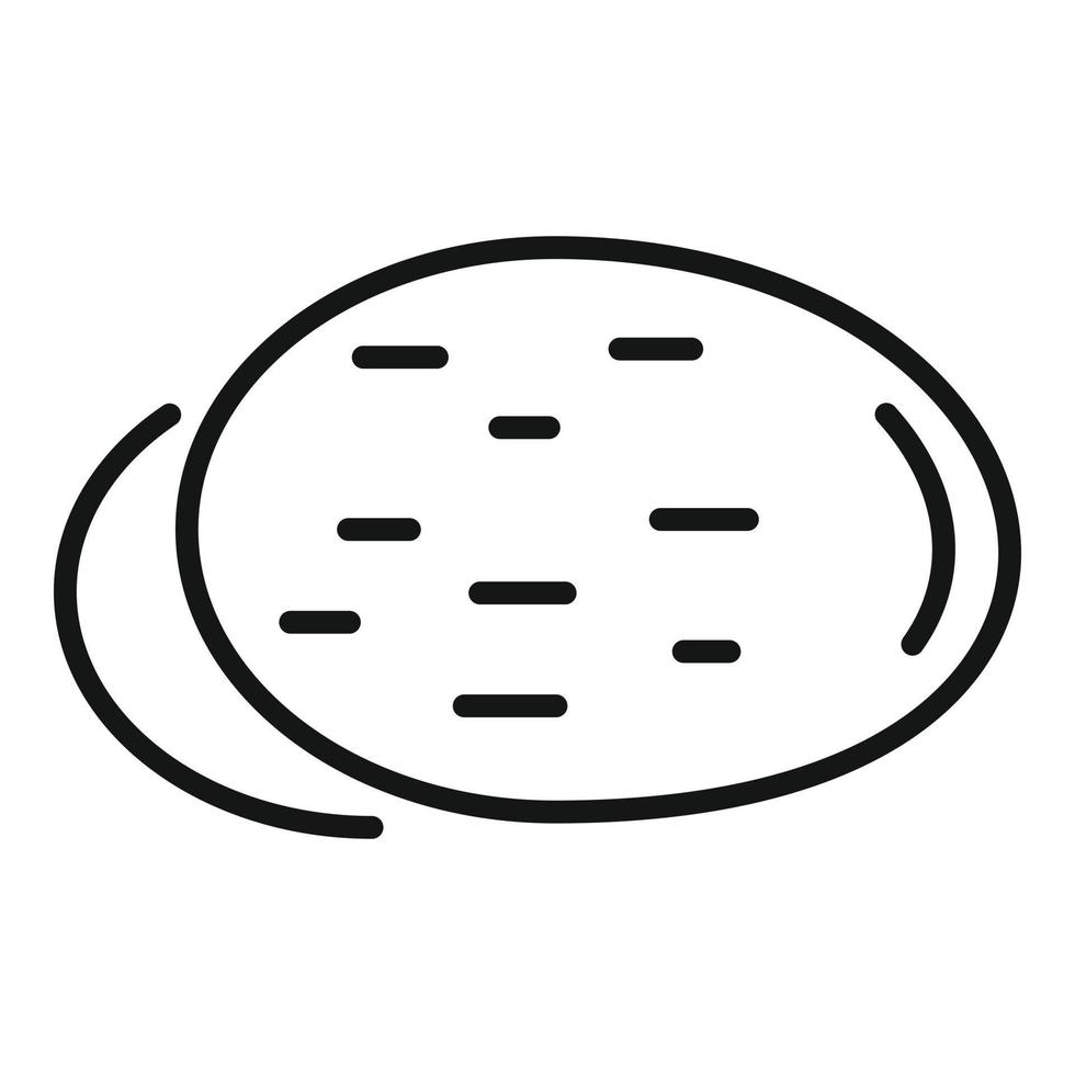 vetor de contorno de ícone de batata ogm. alimento dna
