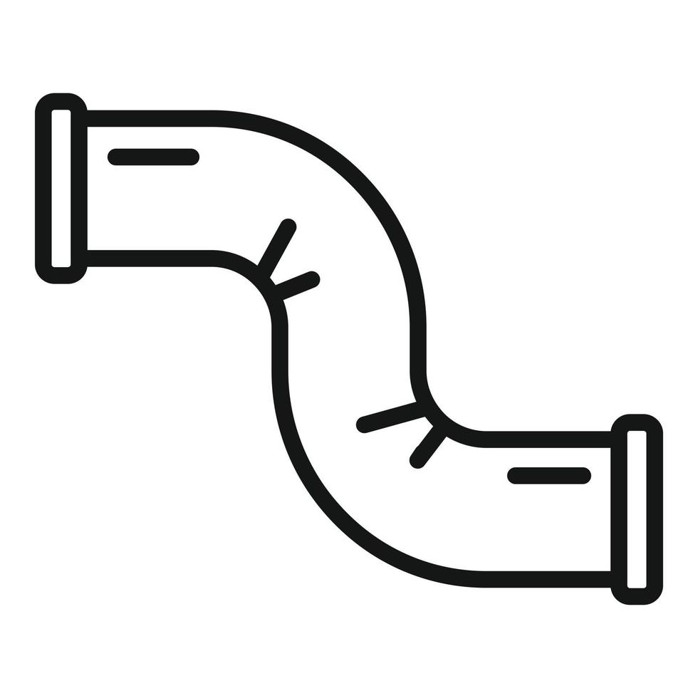 vetor de contorno de ícone de tubo de encanador. serviço de água