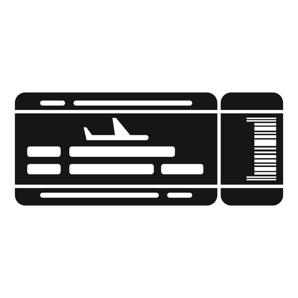 vetor simples de ícone de bilhete de avião. avião da companhia aérea