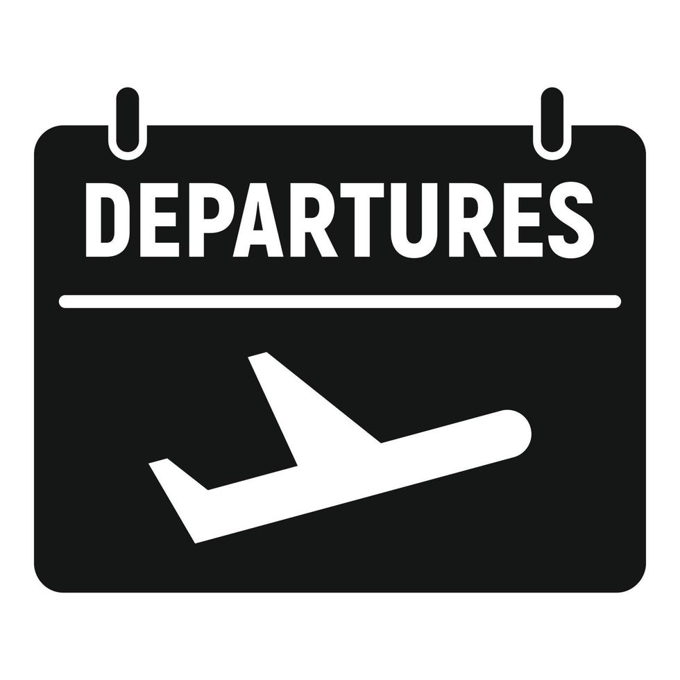 vetor simples do ícone das partidas do avião. viagem aérea