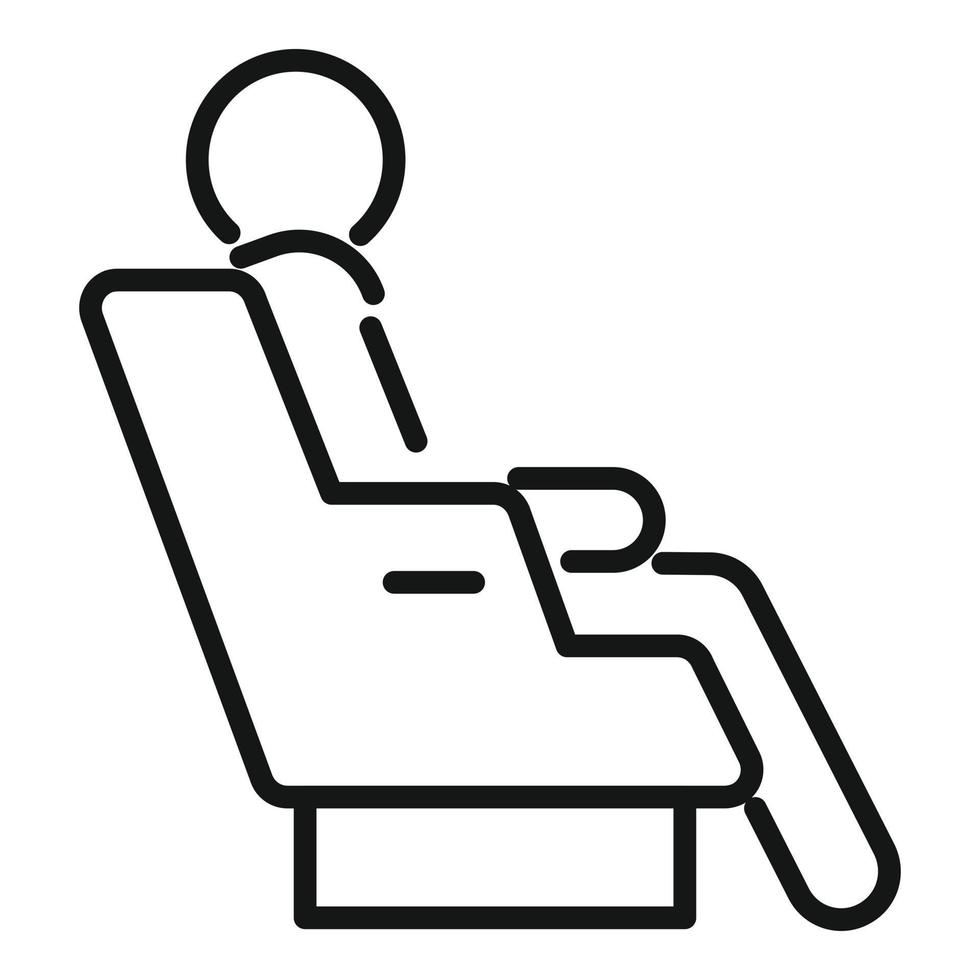 vetor de contorno do ícone do assento da classe executiva. viagem de avião