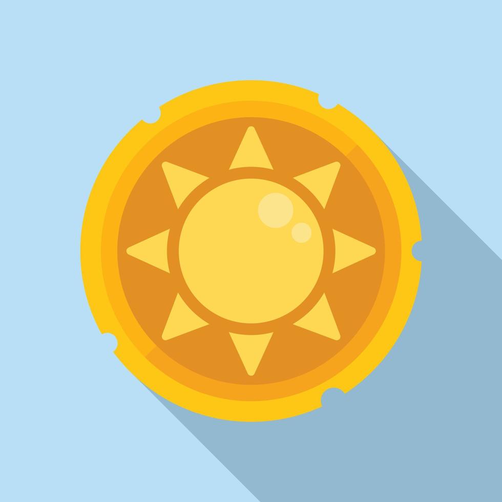vetor plano do ícone do amuleto do sol. fortuna chinesa