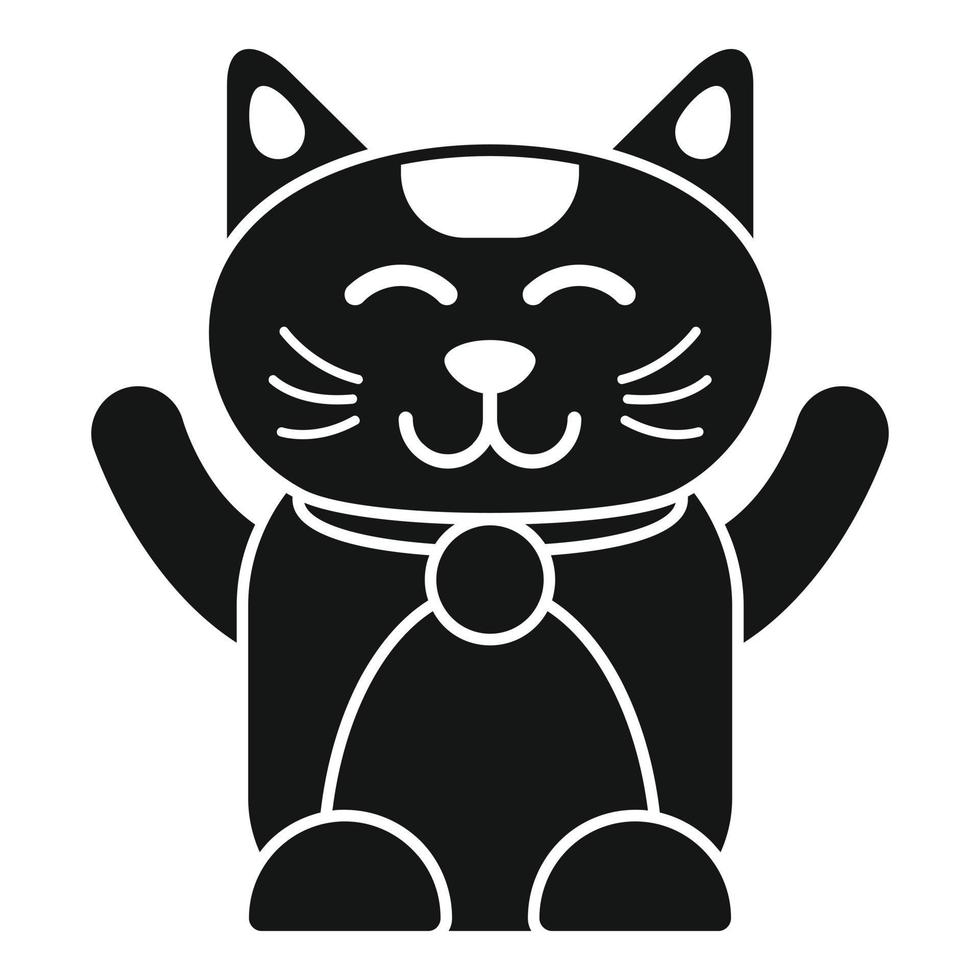 vetor simples de ícone de gato sortudo chinês. maneki japão