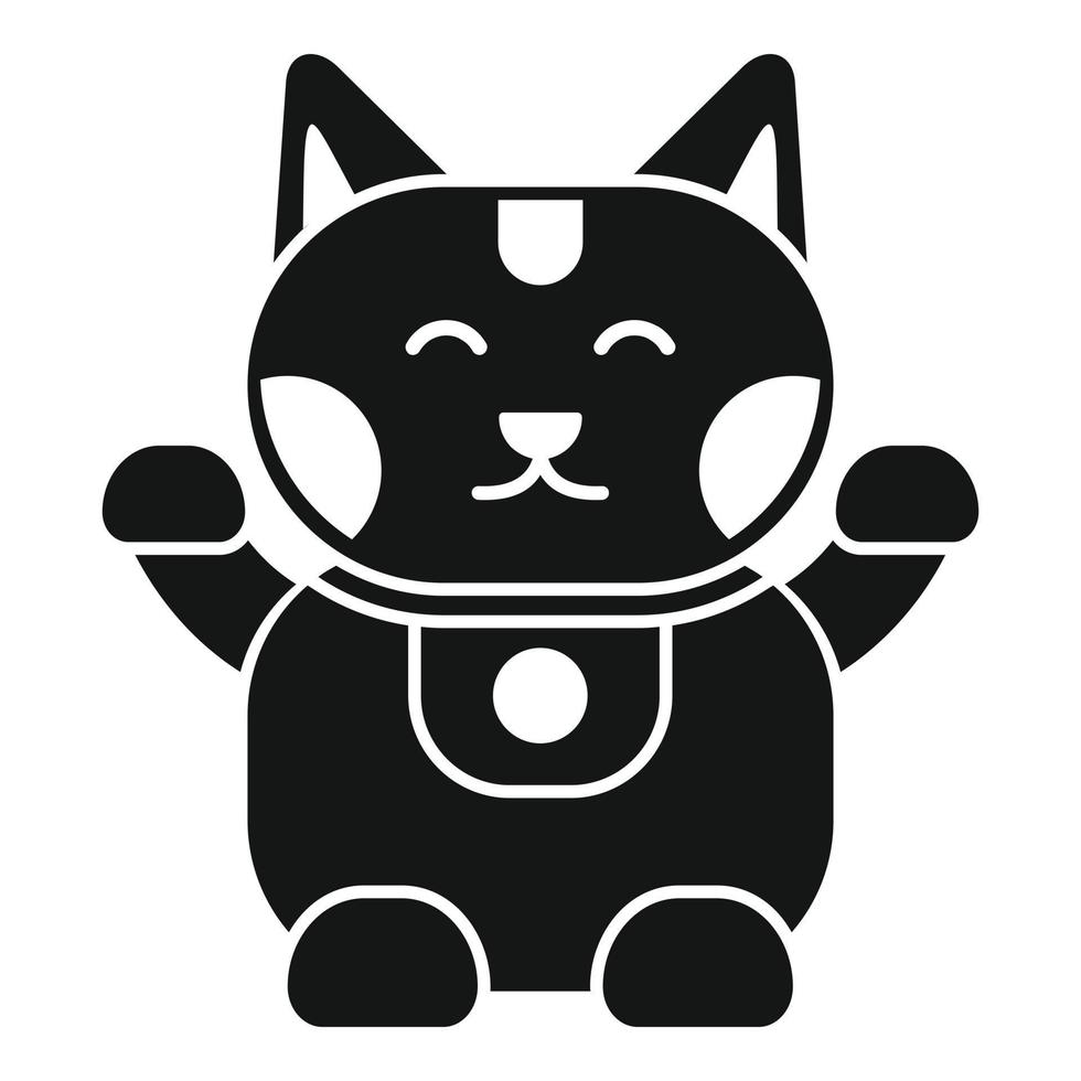 vetor simples de ícone de gato sortudo engraçado. fortuna do japão