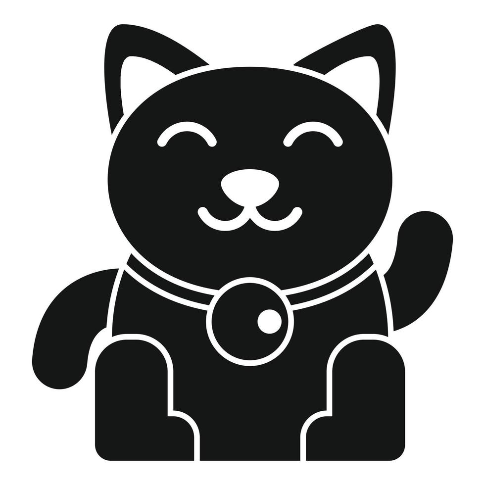 vetor simples de ícone de gato sortudo kawaii. japão neko