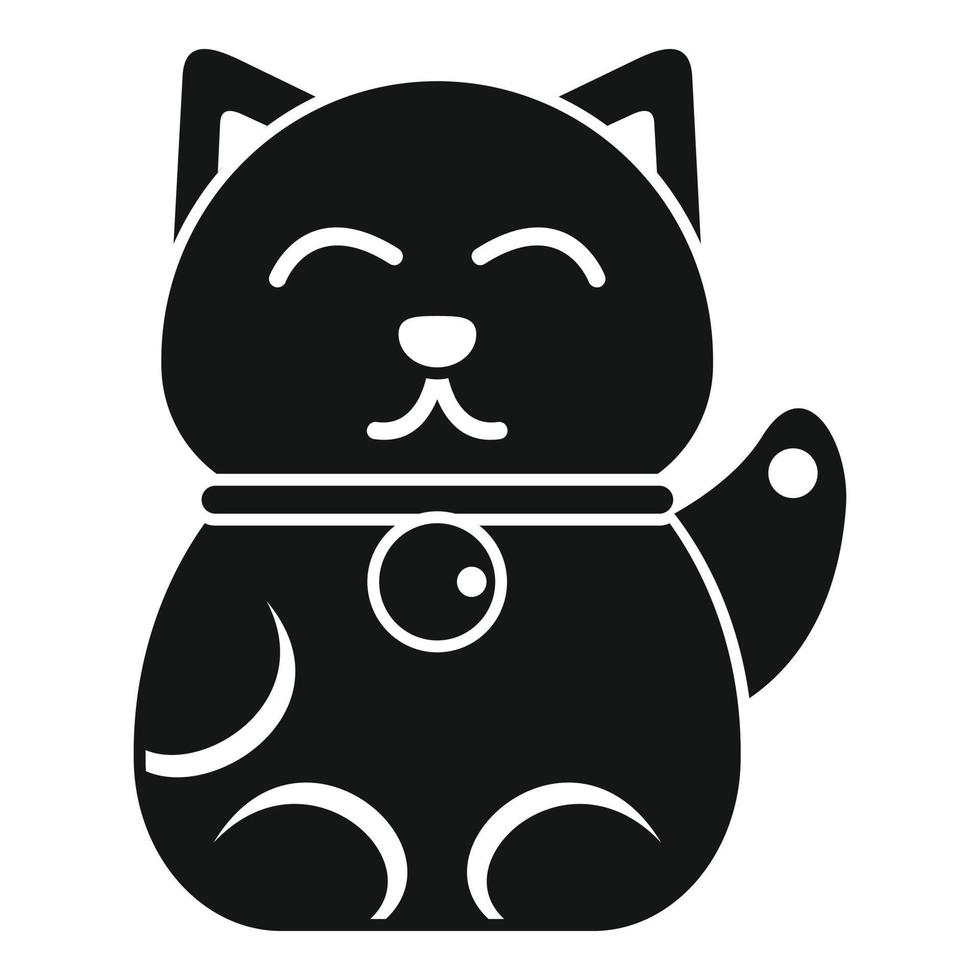 vetor simples de ícone de gato sortudo. japão maneki