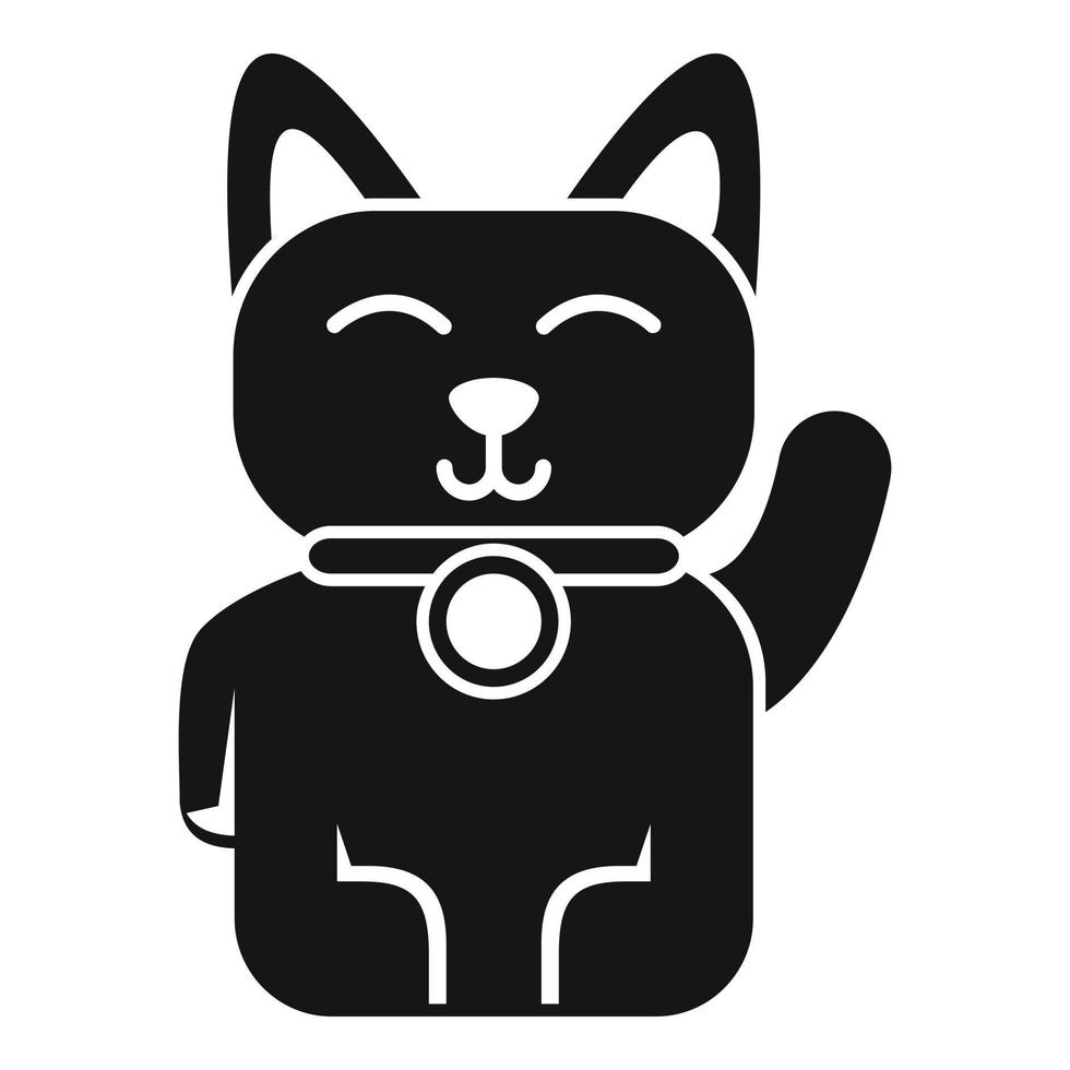 vetor simples do ícone do gato da sorte maneki. fortuna do japão