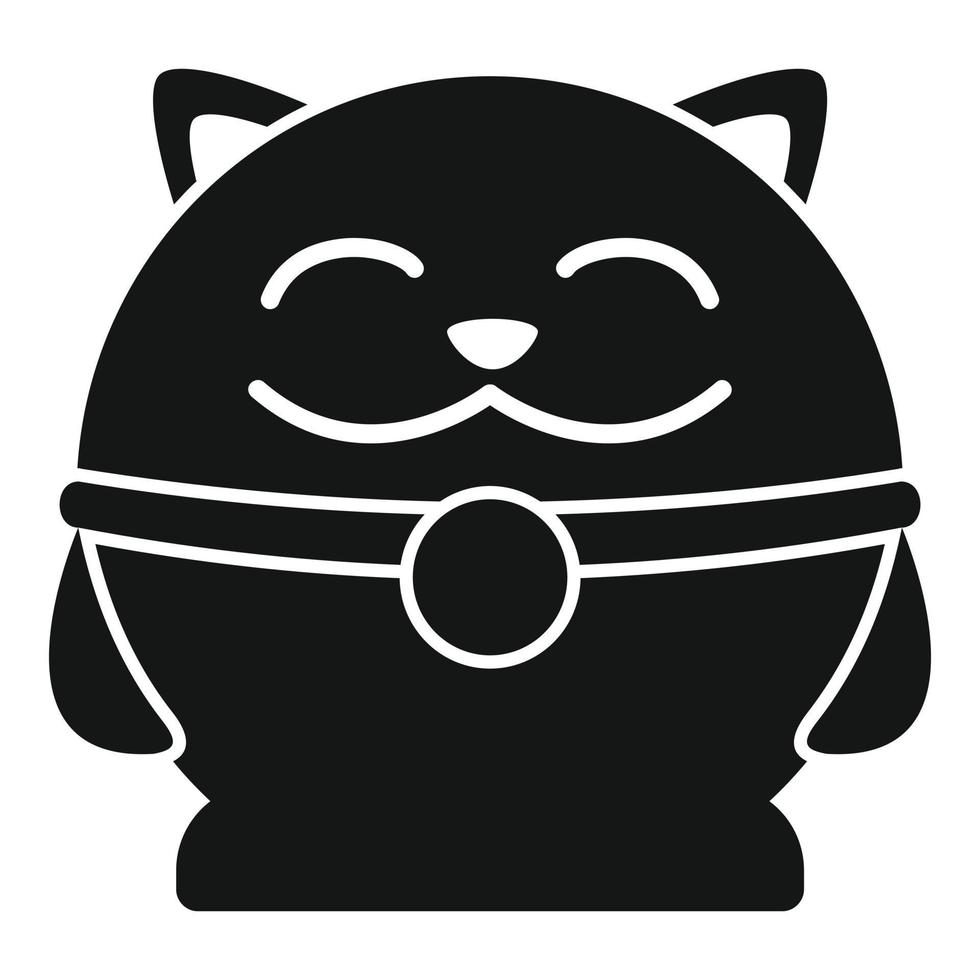 vetor simples do ícone do gato da sorte do encanto. neko japão
