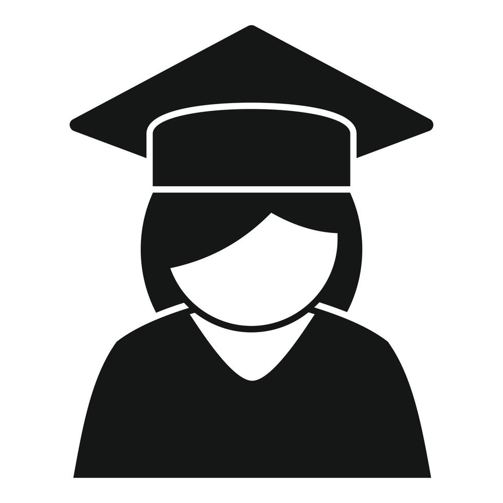 vetor simples de ícone de graduação de estudante. pós-graduação