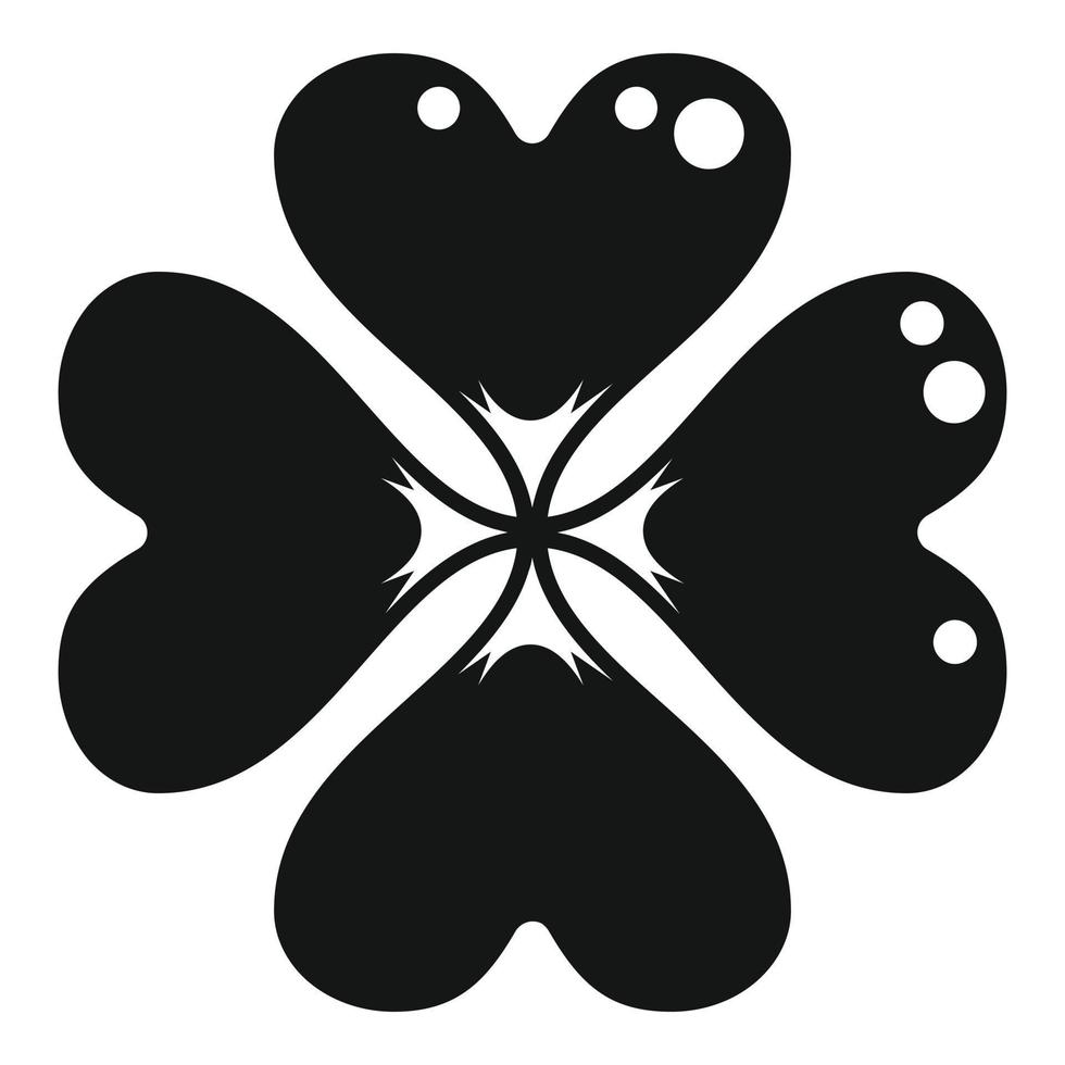 vetor simples do ícone do trevo da sorte. quatro folhas