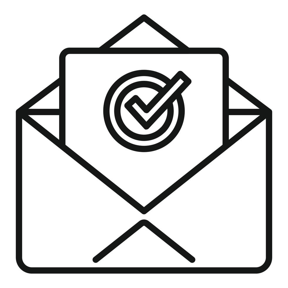 vetor de contorno de ícone de correio aprovado. qualidade do negócio