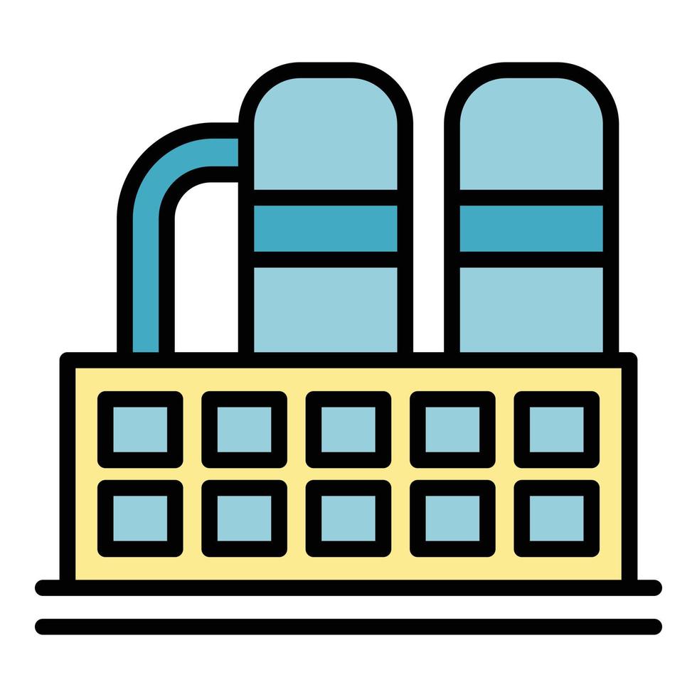 vetor de contorno de cor de ícone da indústria química