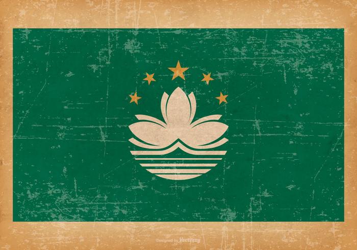 Bandeira de Grunge de Macau vetor