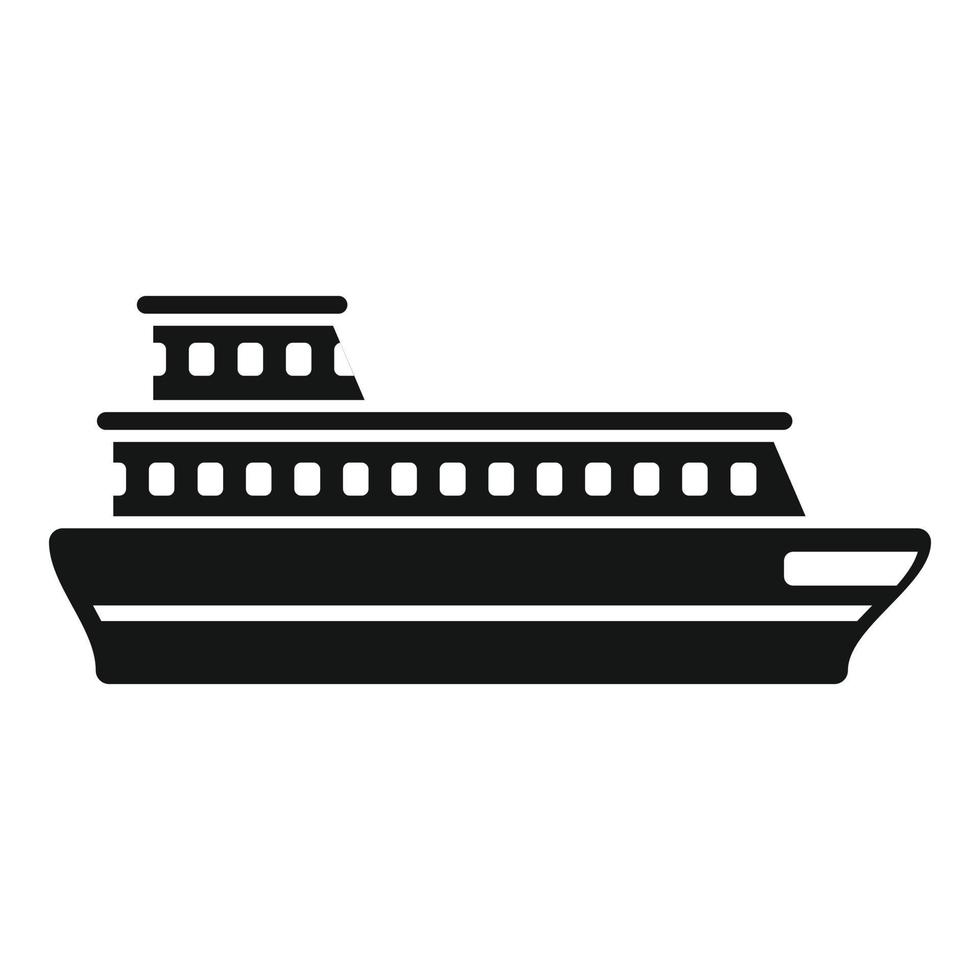 vetor simples do ícone da balsa do rio. navio de água