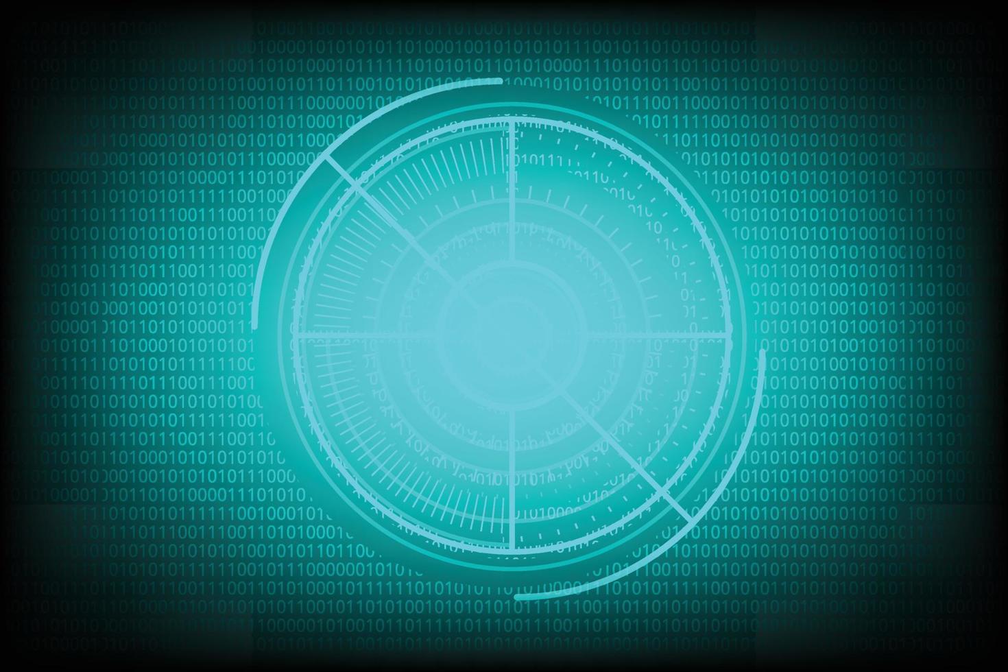 código de luz de rede azul do círculo com fundo de tecnologia abstrata de código vetor