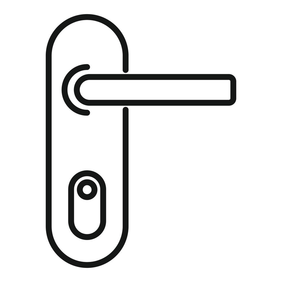 vetor de contorno de ícone de maçaneta de porta de aço. botão de bloqueio