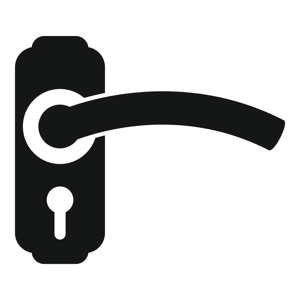 vetor simples de ícone de chave de maçaneta de porta. botão de bloqueio