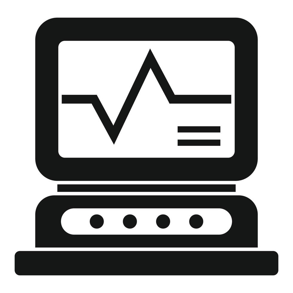 vetor simples do ícone do monitor de freqüência cardíaca. médico família