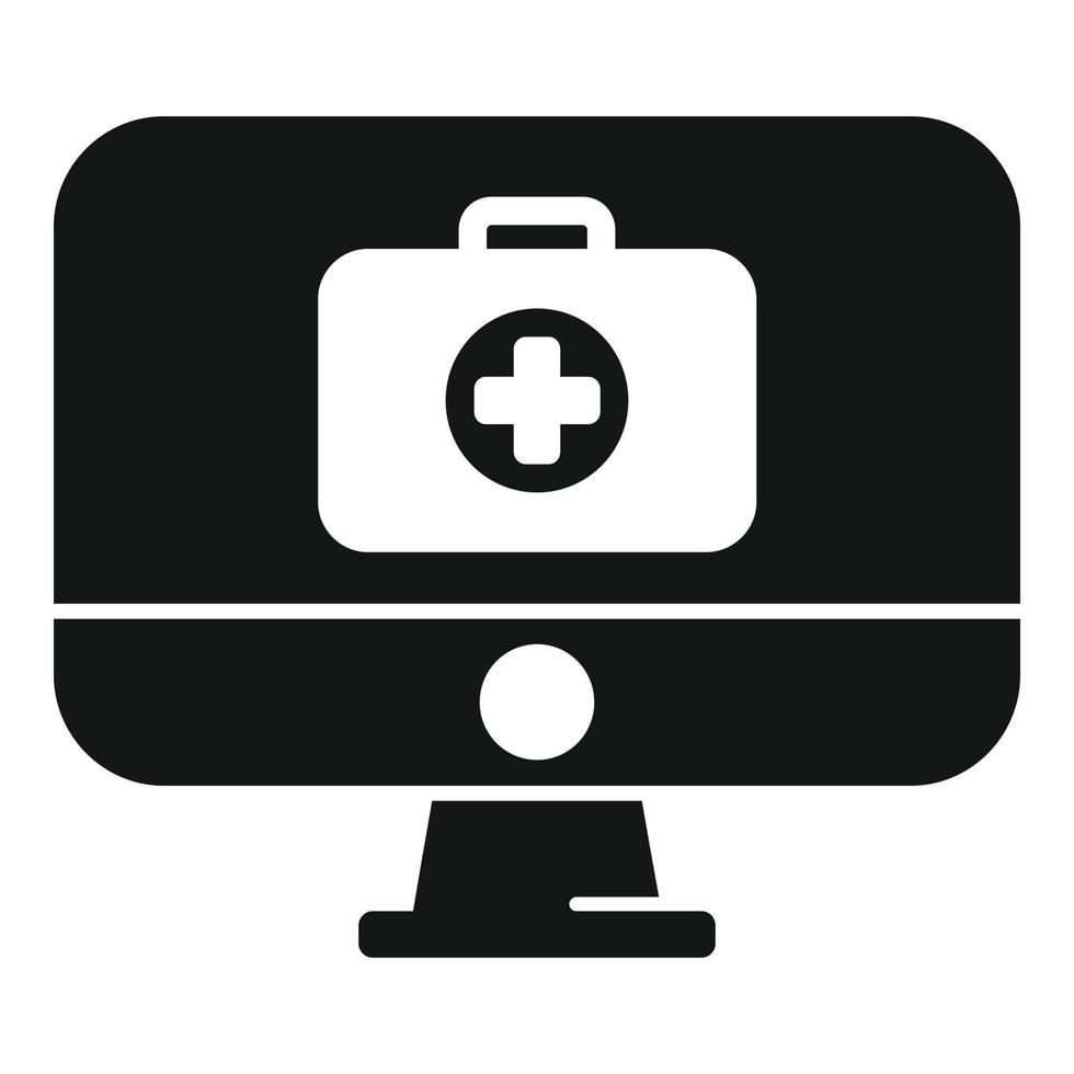 vetor simples do ícone de consulta on-line médica. saúde do paciente