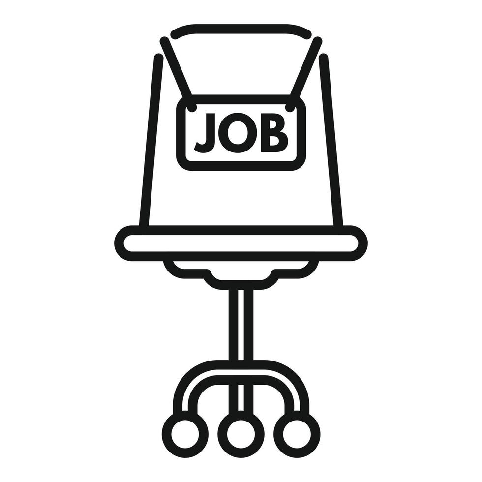 vetor de contorno do ícone da cadeira do local de trabalho. emprego online