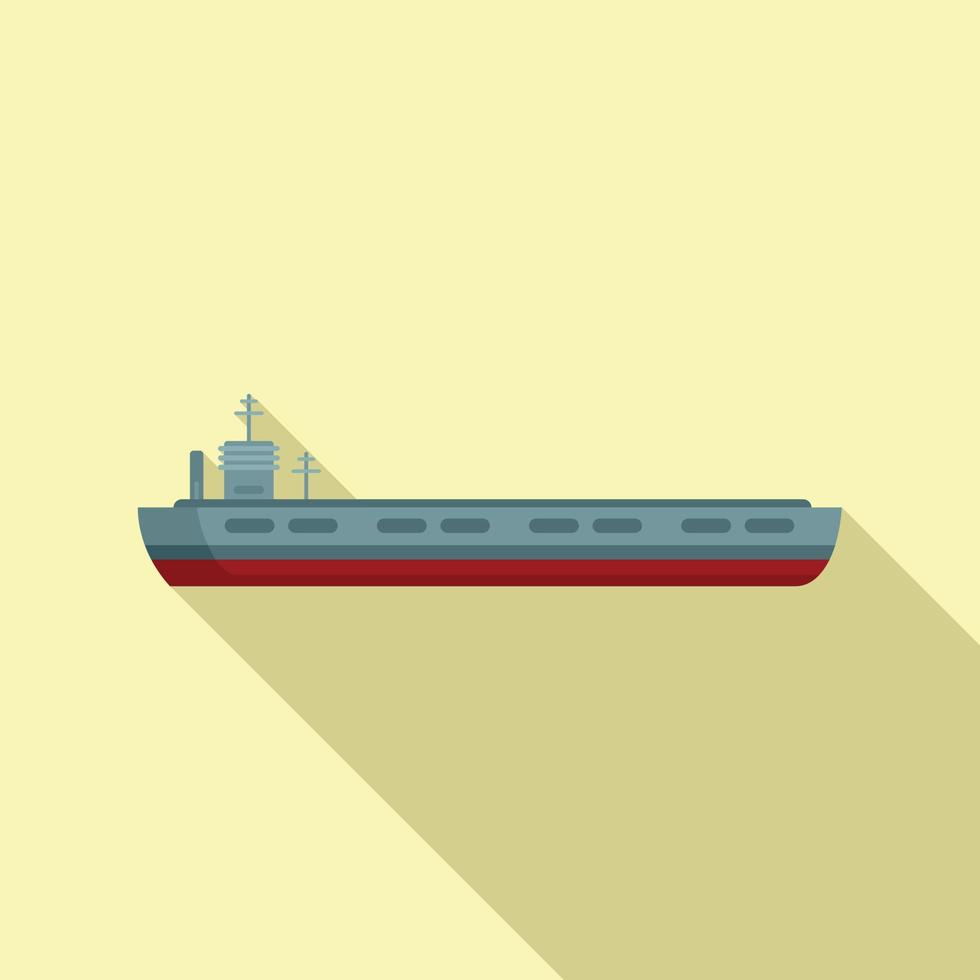 vetor plana de ícone de porta-aviões de voo. navio da marinha