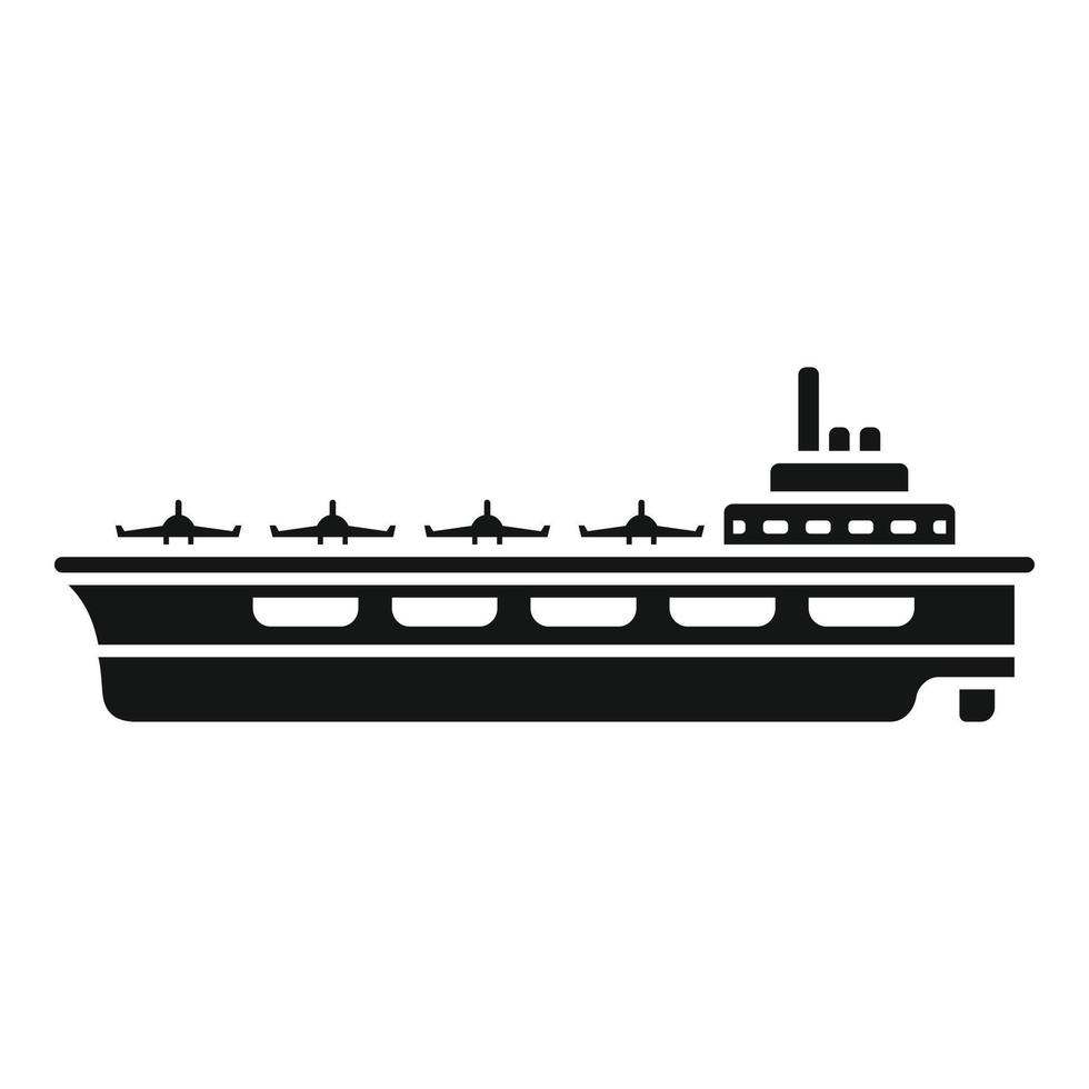 vetor simples do ícone do porta-aviões do mar. navio da marinha