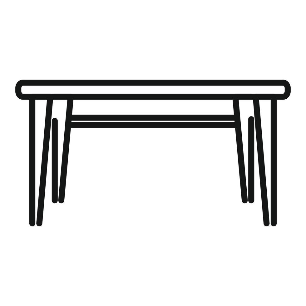 vetor de contorno do ícone de mesa de cozinha. mesa de madeira