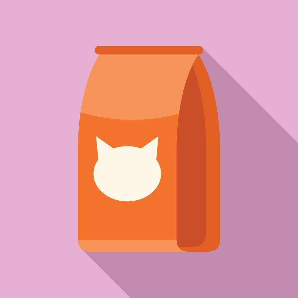 compre comida de gato pacote ícone vetor plana. ração para animais de estimação