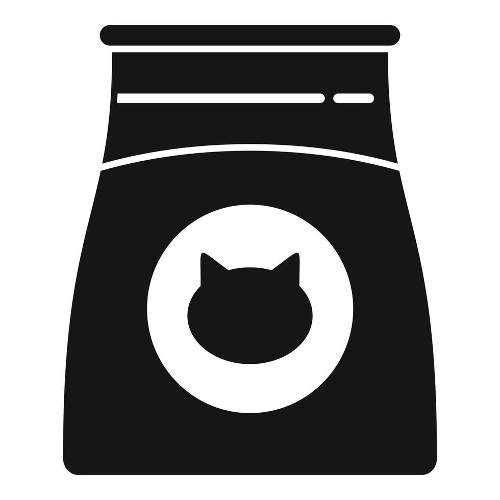 vetor simples de ícone de pacote de gato completo. ração seca