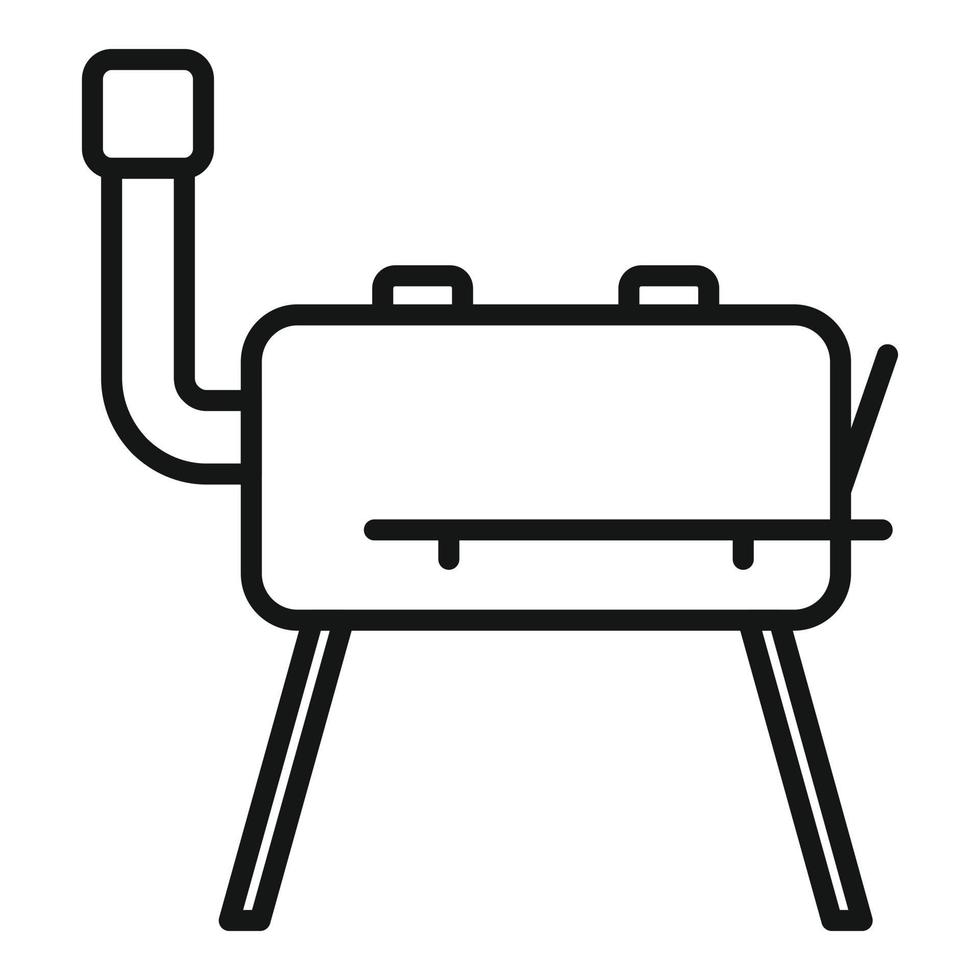 vetor de contorno do ícone de fumeiro de carne. forno de barril