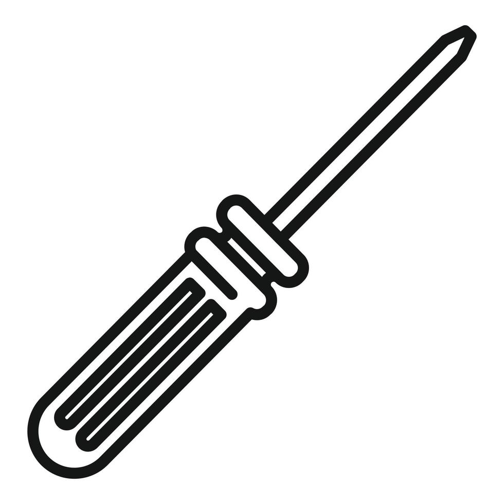 vetor de contorno do ícone de pequena chave de fenda. correção de serviço