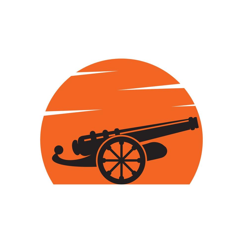 modelo de design de vetor de logotipo de canhão