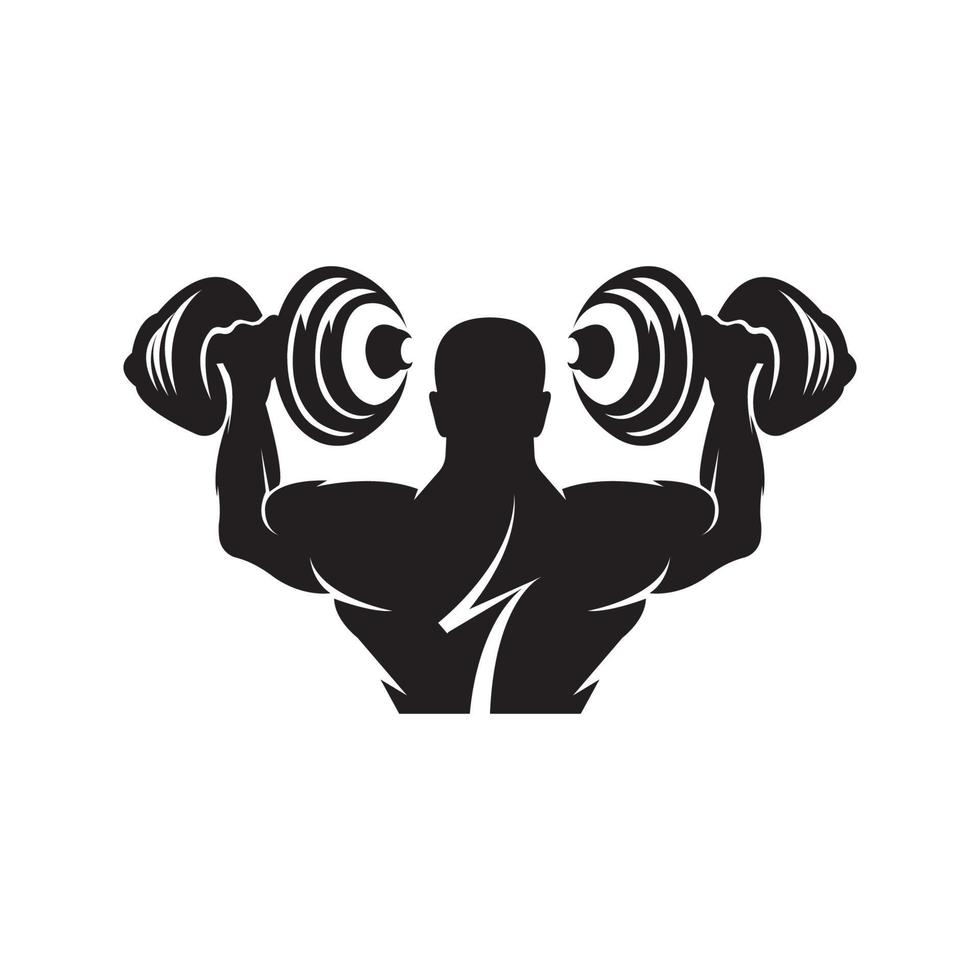 logotipo de fitness e levantamento de peso, símbolo de ilustração vetorial vetor
