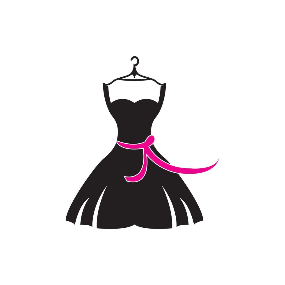 modelo de design de vetor de logotipo de ícone de vestido