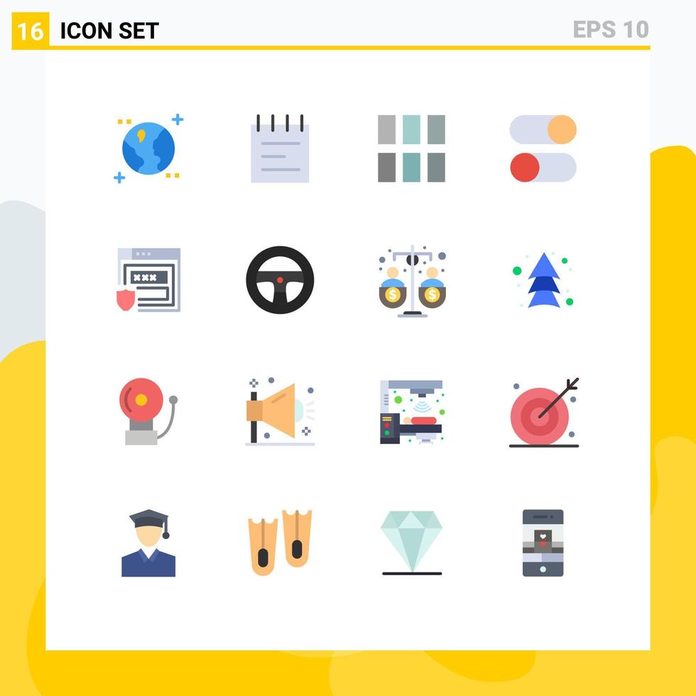 pacote de interface do usuário de 16 cores planas básicas de configurações de imagem gdpr da web carregando pacote editável de elementos de design de vetores criativos