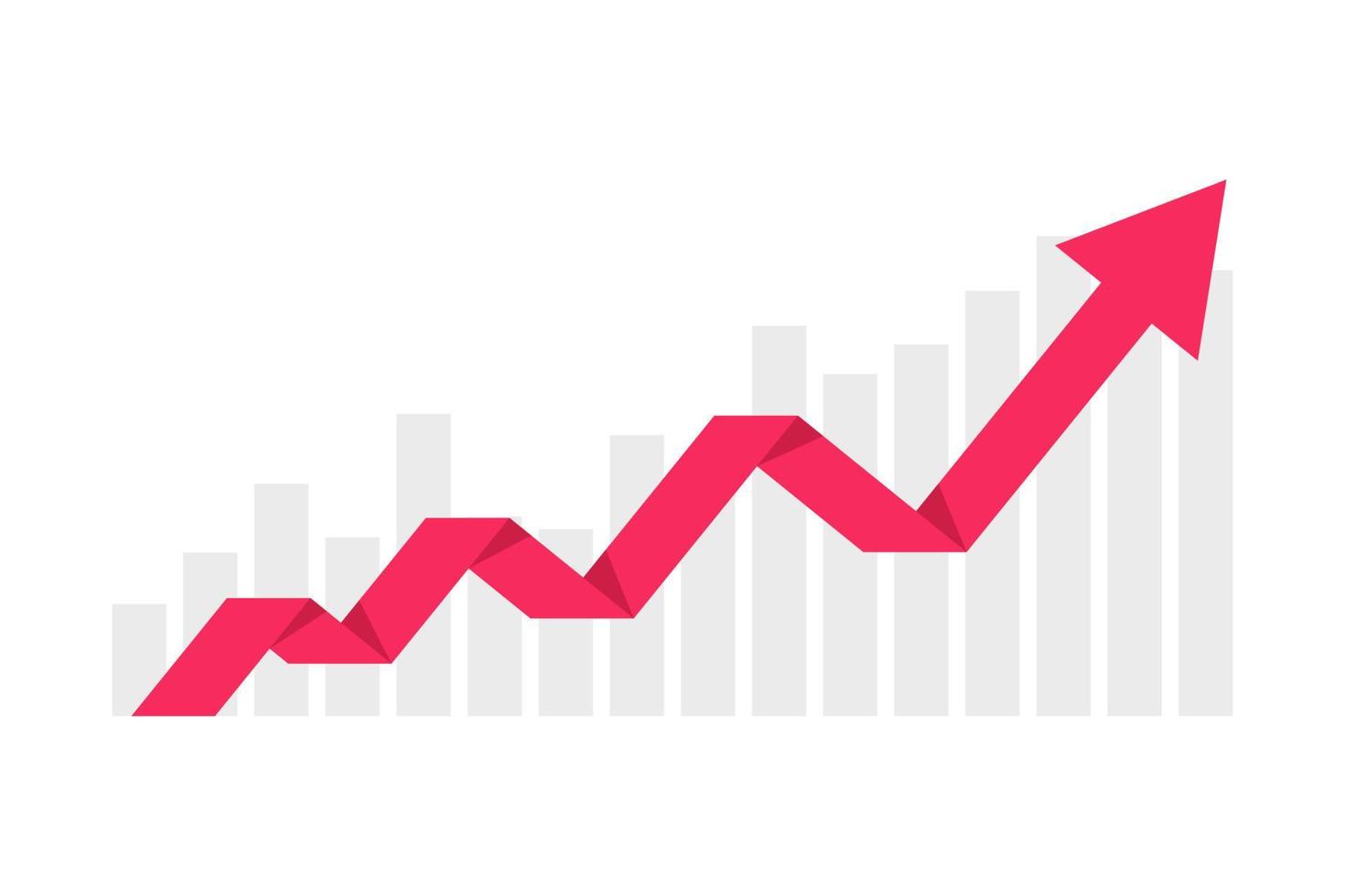 gráfico de seta para cima. vetor