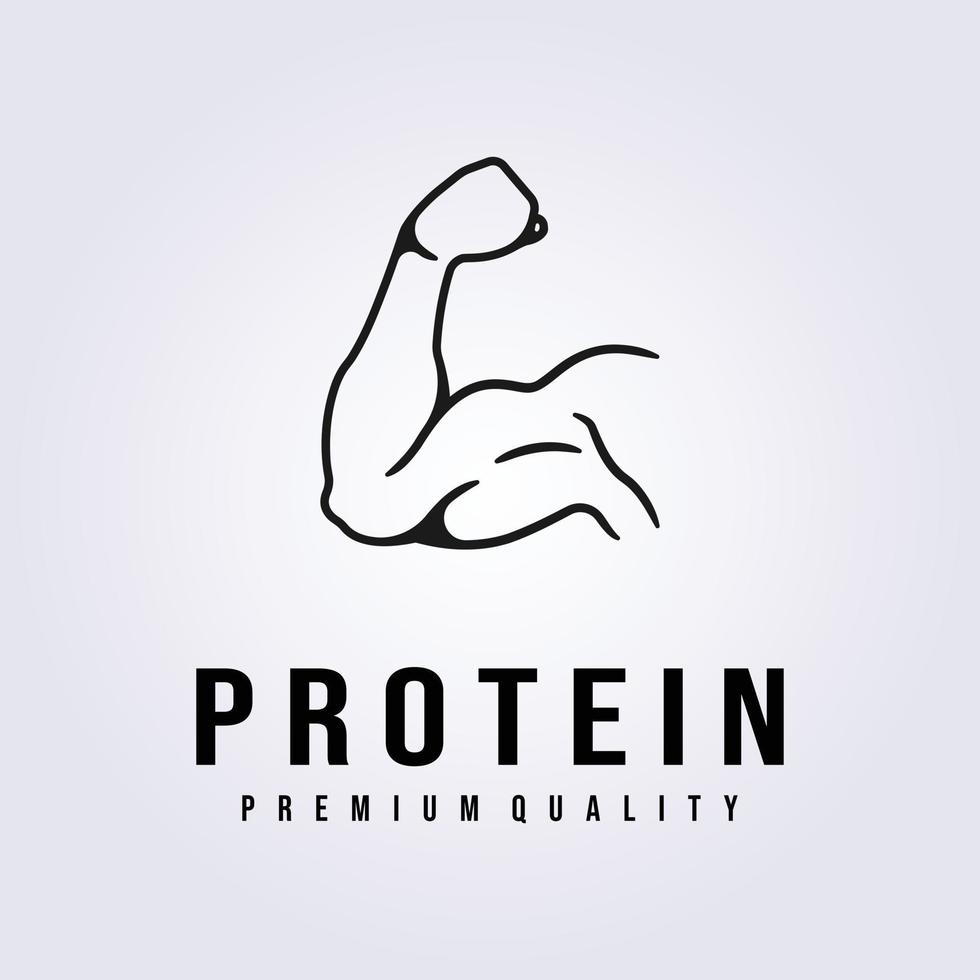 design de ilustração vetorial de linha de logotipo de proteína de nutrição muscular vetor