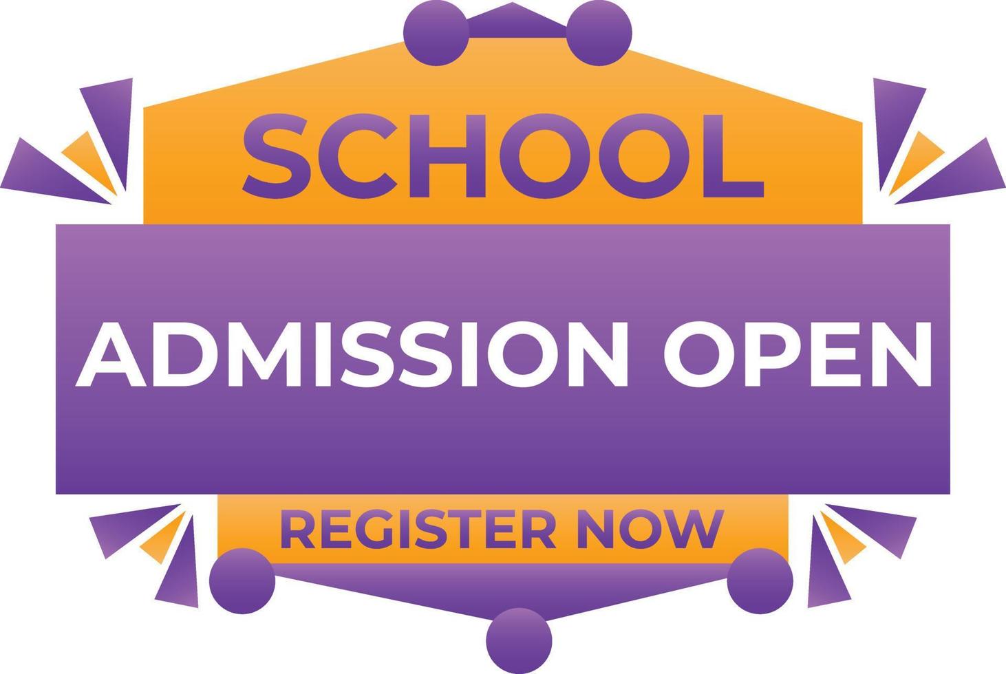 design de marca de vetor livre aberto de admissão escolar, banner de vetor de admissão escolar editável