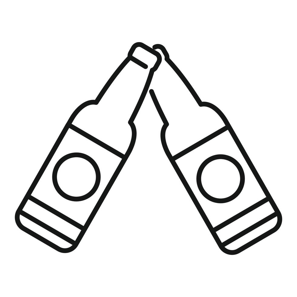 garrafa de cerveja anima o vetor de contorno do ícone. beber torrada
