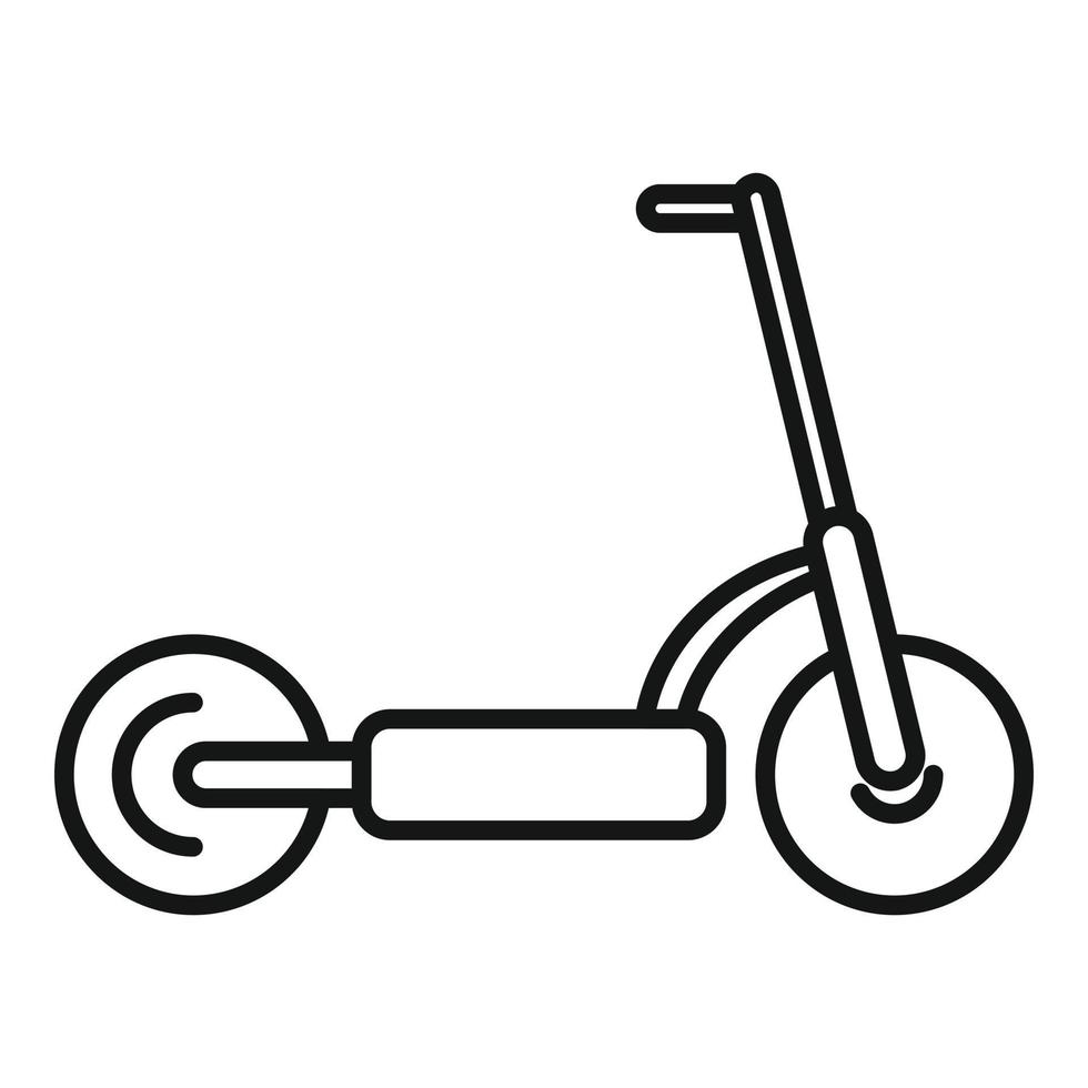 chute o vetor de contorno do ícone de scooter elétrico. transporte de bicicleta