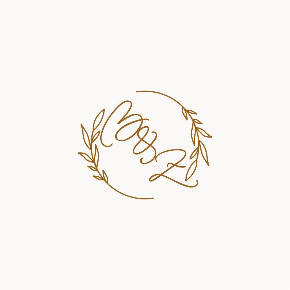 design de logotipo de iniciais de casamento bz vetor