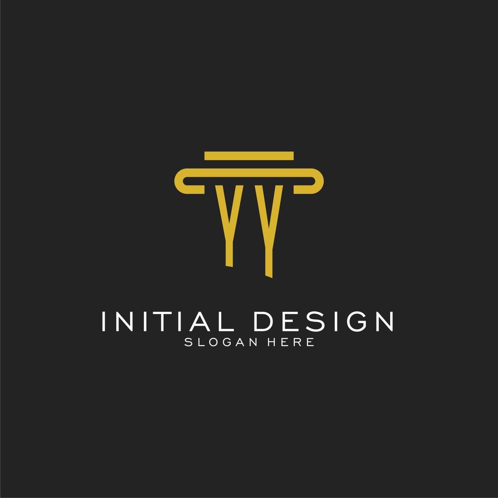 logotipo inicial yy com design de estilo de pilar simples vetor