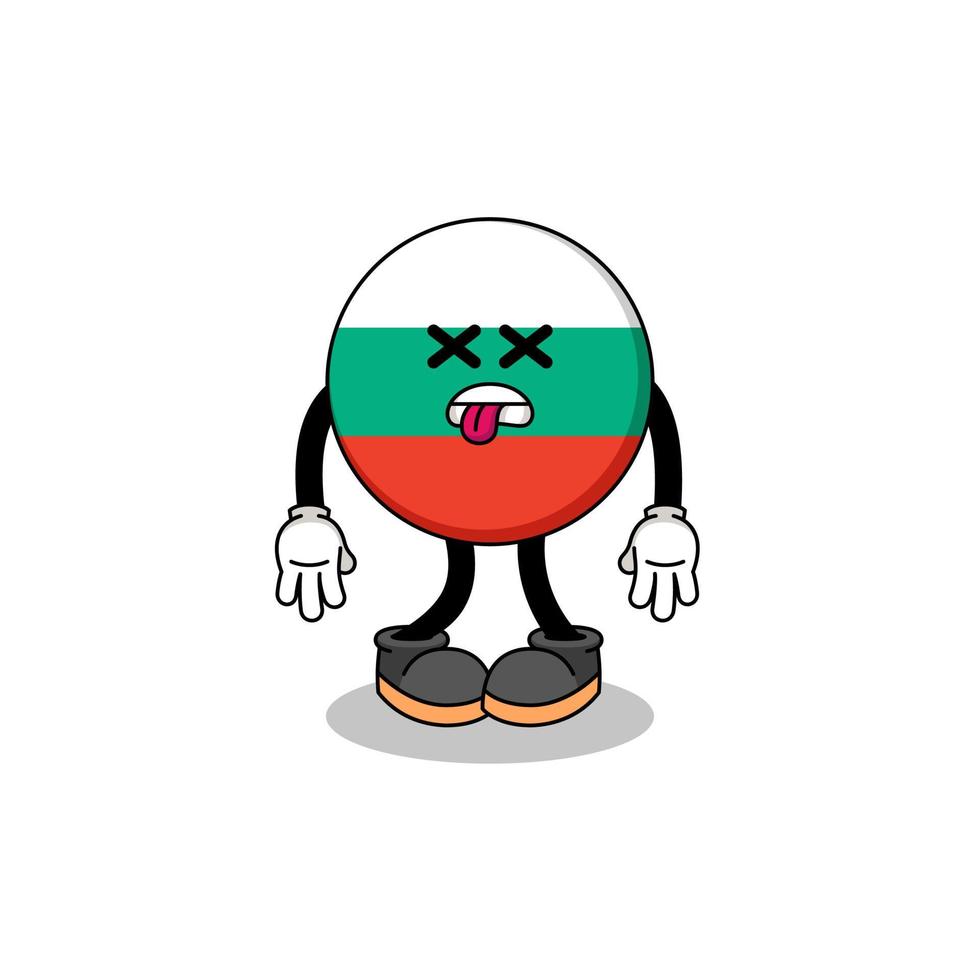 a ilustração do mascote da bandeira da bulgária está morta vetor