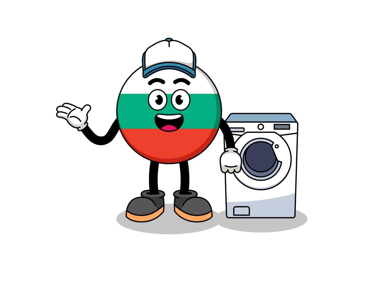 ilustração da bandeira da Bulgária como um homem de lavanderia vetor